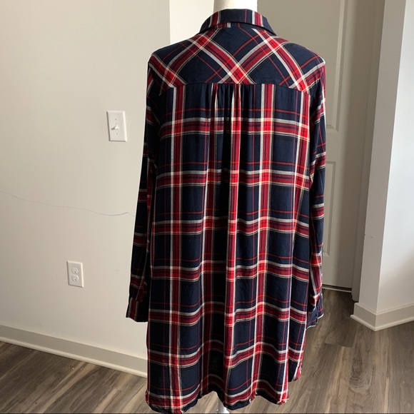 H&M Long Sleeve Plaid Shirt Dress (240) - Picture 5 of 9
